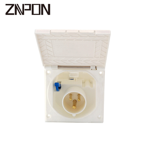 240V Mains Flush Fit Socket Box <strong>Caravan</strong> 16 Amp Socket Mains 16amp Campervan Inlet Hookup Cable Socket <strong>Plug</strong> White MS1234 - Product Image 6