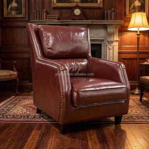 <span class=keywords><strong>Fauteuil</strong></span> <span class=keywords><strong>club</strong></span> vintage en cuir <span class=keywords><strong>marron</strong></span> antique, style Chesterfield classique, pour salon de cigares, bar, hôtel - Product Image 5
