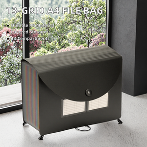 13-Grids Plastic Three-Sided Sealing Lanyard Flip-Top <strong>Accordion</strong> A4 <strong>File</strong> Bag Multi-Layer Office Document Storage PP Folder Filing - Product Image 3