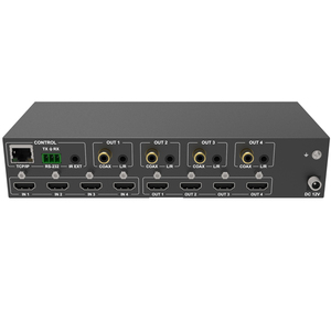 Commutateur matriciel <span class=keywords><strong>HDMI</strong></span> 4x4 pour 2.0 18 Gbps 4K en métal avec contrôle central TCP/IP RS232 et télécommande - Product Image 5