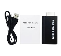 Pack en gros pour les fournisseurs et les magasins d'accessoires de jeu : Adaptateur PS2 vers HDMI Plug & Play avec mise à l'échelle 1080P