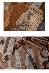 60 pièces <span class=keywords><strong>de</strong></span> papier vintage pour scrapbooking, journal DIY, matériel d'artisanat, papier pour écrire, dessiner, papier décoratif rétro pour scrapbooking - Product Image 5