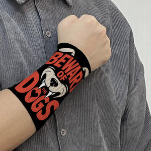 <span class=keywords><strong>Personalizzato</strong></span> "attenzione ai cani" Design <span class=keywords><strong>personalizzato</strong></span> sudore supporto polso bracciale stampa digitale braccialetti Unisex personalizzati - Product Image 4