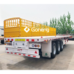 Semi Remorque <span class=keywords><strong>Camion</strong></span> Plateau 45 40 Pieds Nouveau 20 40 Pieds Conteneur Remorque Plateau 2 3 Essieux - Product Image 6