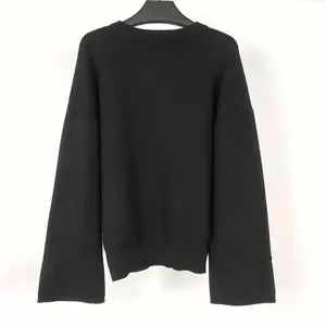 महिलाओं के लिए लंबी आस्तीन वाले कोट काउल नेक मुलायम जम्पर सांस लेने योग्य ठोस रंग रिब्ड हेम फॉल आरामदायक स्वेटर
