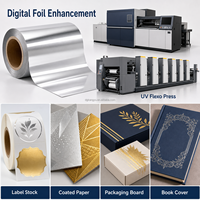 PET Metaalachtige Koude Foliefolie voor Mark Andy Flexo Machine Wijn Cosmetica Etiketdruk Rol 64cm x 120m 12 Micron
