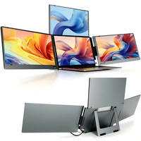 Moniteur portable triple populaire de 14 pouces avec 3 écrans FHD IPS, interface USB pour le trading boursier, le Forex et la finance