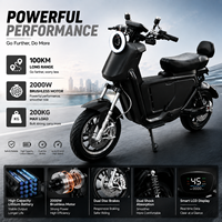 Moto tout-terrain électrique sans balais pour adultes, 2000W, 16 pouces, 48V 60V 72V, vente en gros OEM