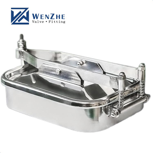 Bocchetta di accesso per serbatoi in acciaio inox <span class=keywords><strong>SS</strong></span> 304 316L per uso alimentare, a bassa pressione, saldata, lucidata, sanitaria, con chiusura singola e coperchio quadrato - Product Image 6