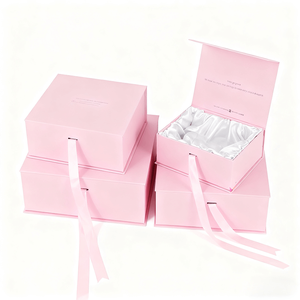Caja Rígida de Lujo con Cierre Magnético y Papel Artístico Repujado al por Mayor, con Cinta y Esponja para Pelucas, Pestañas y Tarjetas - Product Image 3