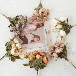 Rosas de Seda Artificiales Plain Realm, Ramo de Rosas para Decoración del Hogar, Accesorios de Fotografía, Tela de Poliéster Plástico - Product Image 3