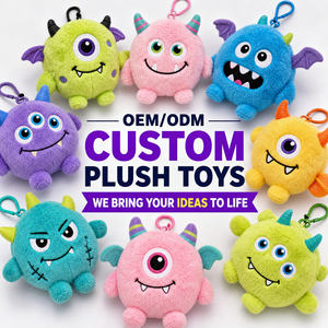 Llavero de peluche personalizado con diseño de monstruo, juguete de peluche suave con MOQ bajo, fabricante, diseño personalizado, OEM, ODM, logotipo de marca - Product Image 1