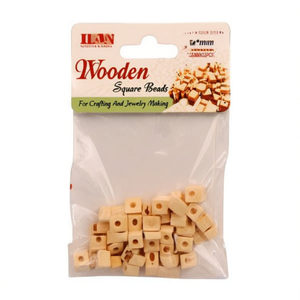Perline quadrate in legno Ilan 5x5mm per artigianato e creazione di gioielli - Product Image 2