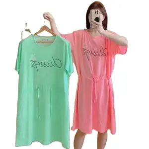 Новые ночные рубашки для женщин мягкие пижамы с коротким рукавом Ночная футболка оверсайз Повседневная Удобная одежда для сна платье для сна футболка
