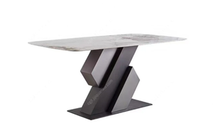 Tavolo da Pranzo Stile Designer - Lagos Pebble, <span class=keywords><strong>Design</strong></span> con Linee Delicatamente Curve, Piano in Pietra Sinterizzata Lucida Pandora di Lusso Leggero - Product Image 6