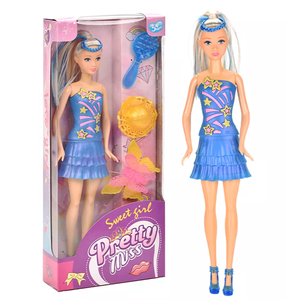 Muñeca de juguete de 11 pulgadas con gorro y peine para niña, muñeco de juguete con clip de mariposa, rosa, púrpura, azul, <span class=keywords><strong>se</strong></span> puede elegir - Product Image 3