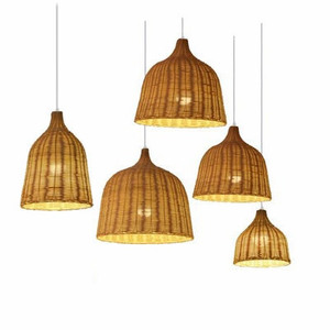 Luminaire suspendu moderne <span class=keywords><strong>en</strong></span> rotin tressé, abat-jour pour restaurant, café, décoration intérieure, style rustique vintage, lampe de plafond suspendue - Product Image 3