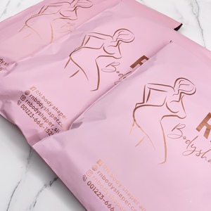 Custom Matte Pink Poly Mailers Rose Gold Print Logo <b>Waterproof</b> Self Seal Plastic Shipping Bags For Clothing Packing - Product Image 6