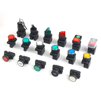 Growmoon Botones Metálicos Modulares de la Serie XB4 de 22 mm, Momentáneos y con Bloqueo, con Fuente de Luz LED, Interruptor de Rebote por Resorte, Clasificación IP54, 2NO 3A