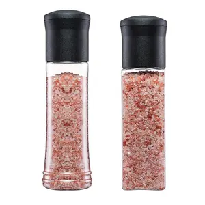 12oz Large Salt Pepper Jar Eco-Friendly Ceramic PC Pink Salt Mill Pepper Grinder Plastic Spice Container Packaging Bottle