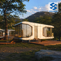 Capsule spatiale de luxe préfabriquée sur mesure, maison en aluminium isolée, hôtel, resort, glamping, mini-maison