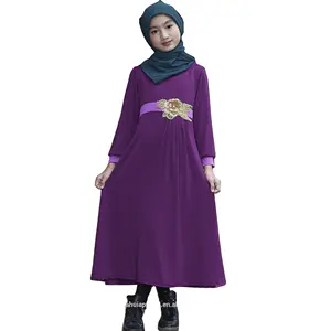 เสื้อคลุมอาบายาของเด็ก,ชุดเดรสมุสลิมแฟชั่นเสื้อคลุมซาอุดิอาระเบียสำหรับเด็กผู้หญิง