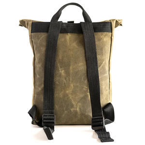 Logo personnalisé 15 pouces ordinateur portable sac à dos décontracté en toile cirée imperméable toile sport sac à dos extérieur - Product Image 6