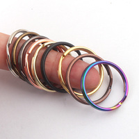 Porte-clés rond en métal, étiquette multicolore, 25mm/1 pouce, porte-clés fendu en métal pour porte-clés/sac à main -- approvisionnement d'usine à bas prix