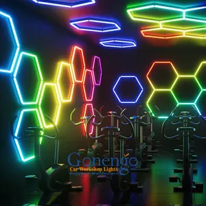 Groothandel Game Room Gym Nachtclub Party Rgb Sfeer Zeshoek Disco Licht Plafond