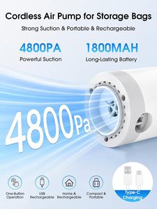 Vacuum Storage Bags Electric <b>Pump</b> Eco-Friendly Folding PA+PE Material Space Saving for Clothes Blankets Reusable Travel Storage - Product Image 2