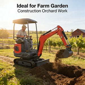 מיני מחפר 1.2 טון 12Q זחלי עם צג LED, אופציית מסילות פלדה, מנוע KOOP, תיבת הילוכים מיובאת, לשימוש ביתי ולגינון - Product Image 6