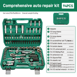 151 Mảnh Tự Động Sửa Chữa Tay Công Cụ Thiết Lập Ổ Cắm Thép Cờ Lê Và Tuốc Nơ Vít Kết Hợp Trong Trường Hợp Khó Cứng OEM Tùy Chỉnh - Product Image 4