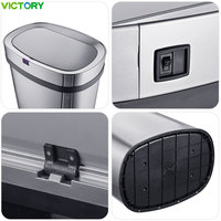 Solution automatisée de gestion des déchets à haute capacité |   Poubelle à capteur en acier inoxydable 50L-60L pour cuisines hôtelières et commerciales hygiéniques et sans contact