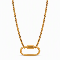 Collier en acier inoxydable plaqué or avec pendentif boucle créole, prêt à expédier, vente en gros
