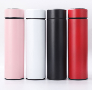 Double Wall <b>Thermo</b> Designer Time Marker Reminder With Led Temperature Display Vaccum Flask Stainless Steel Smart Water Bottle - Product Image 2