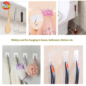 Thần đồng trong suốt liền mạch treo tường tự dính cao su móc chống thấm nước và oilproof nhựa móc đường sắt cho đồ lặt vặt - Product Image 4