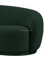 Meubles de salon de luxe nordiques modernes canapé 3 places en forme de noix de cajou incurvé pour hôtels villas canapé en velours crème design