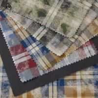 Lässiger Gewebter Modischer Blauer Uniform-Stoff Gebürsteter Fischgrät-Twill Garngefärbter Baumwoll-Karo-Flanell-Stoff für Herrenhemden