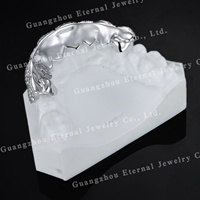 Grillz dentaires personnalisés en Moissanite et Diamant de laboratoire, pour Hommes et Femmes, motif nid d'abeille, en Argent S925, Or blanc massif 10K 18K 14K