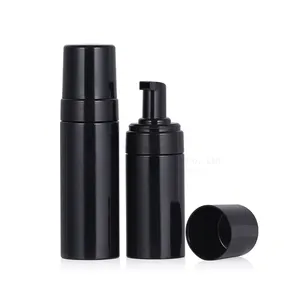 factory empty 100ml 120ml 150ml 200ml gloss black straight Lash Shampoo Bottle Custom Eyelash Face Cleaning Foam Pump container