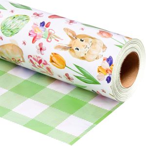 Easter Wrapping <b>Paper</b> <b>Roll</b> 17 Inch X 33 Feet Double Side Eco Friendly Gift <b>Wrap</b> For Baby Shower Birthday Easter - Product Image 1