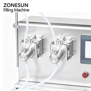 Machine de remplissage de liquides à petite dose semi-automatique à double tête de haute précision ZONESUN ZS-CPYT2 avec pompe à piston en céramique pour bouteilles et tubes - Product Image 4