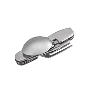 Couverts de camping pliables multifonctions 4 en 1 en acier inoxydable de marque OEM en stock, modèle K0628B - Product Image 2