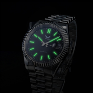 Alta calidad de lujo Retro mecánico automático de buceo 50 metros resistencia al agua reloj de esfera roja para hombres relojes de pulsera impermeables - Product Image 5