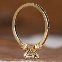 Bague de fiançailles vintage pour femme en argent sterling S925 plaqué or 18 carats avec diamant de laboratoire et zircon latéral, taille brillant IGI