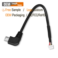 Cable Micro USB OEM con Conector en Ángulo Corto, Moldeado en PVC de Cobre Puro, 5 Pines, Fabricante de Cables Dongguan