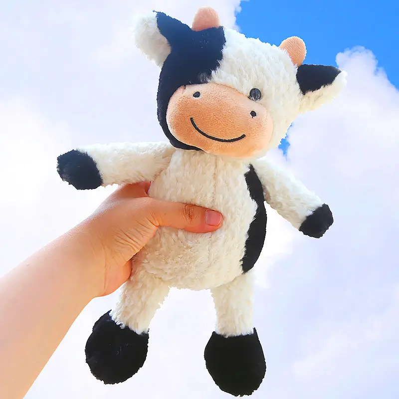 Best Selling Boys Girls Gifts Sleeping Dolls Fluffy Cute Farm Anima Stuffed Plush Cow Toys Kids