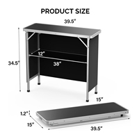 Ensemble de table de bar portable à double barre - Station de bar mobile pour événements - Comprend une valise de transport