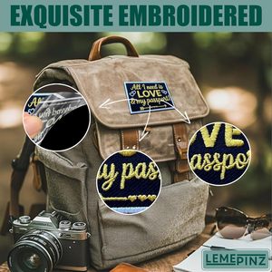 Parche Bordado 'All I Need Is Love And My Passport' de 3 Pulgadas, Termoadhesivo o para Coser, Aplique de Viaje - Product Image 5
