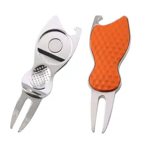 High Quality Multi-function Metal Golf Divot Tool Bottle Opener Club Cleaner